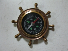 Kompass 70mm Messing brüniert Schiffskompass