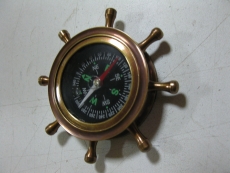 Kompass 70mm Messing brüniert Schiffskompass