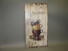 Vintage Wandbild mit Kaffeetassen 80cm x 40cm