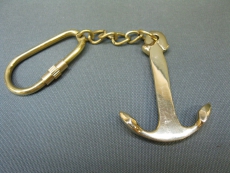 Schlüsselanhänger Anker Messing 5 x 4 cm Maritime Dekoration