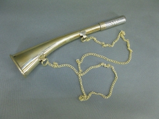 Messing Nebelhorn Posthorn Tröte 23 cm mit Kette Brass Horn