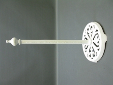 Rustikaler Küchenrollenständer WC Rollenhalter Gusseisen Landhaus 32 cm weiß
