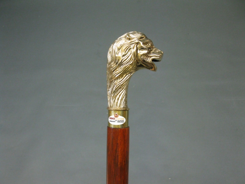 Holz Gehstock  Bronze Griff  asiatisch Buddha  Spazierstock  94 cm Walking Stick 