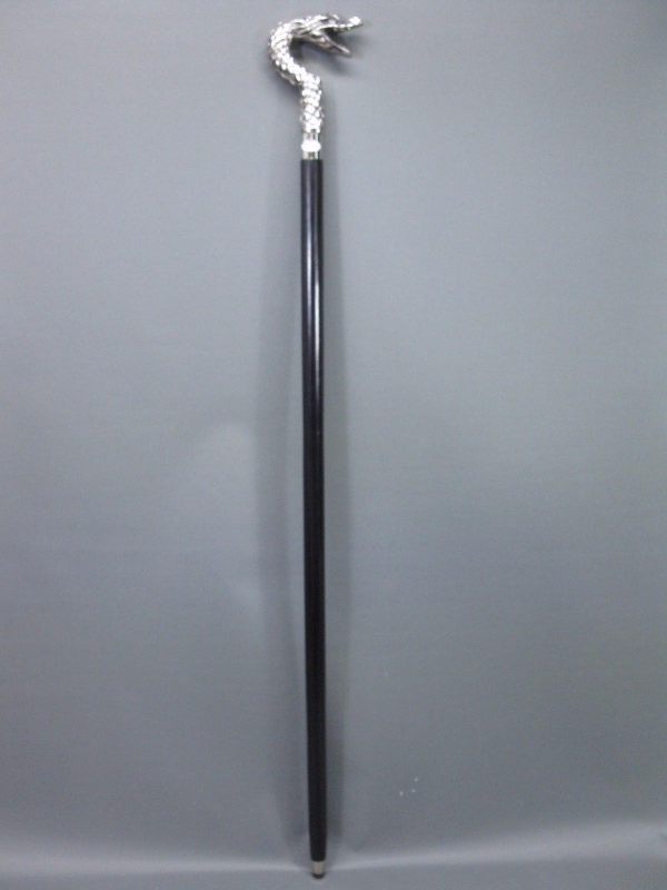 Holz  Spazierstock Gehstock  Schlange schwarz 100 cm  Gothic Cobra Walking Stick