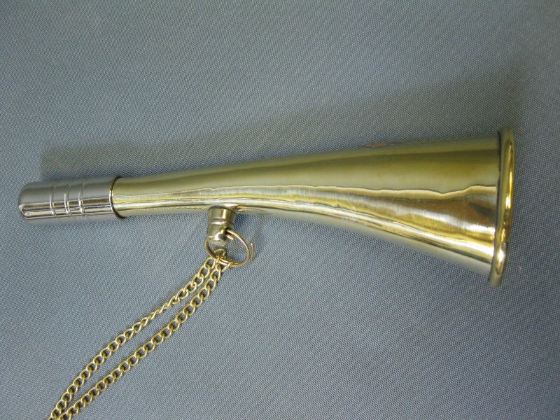 Messing Stethoskop Hörrohr Hearing Pipe Hörmaschine Ear Trumpet 37 cm mit Kette 