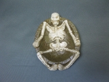 Gusseisen Aschenbecher Gothic Dekoration 14 cm mit Gerippe Skelett