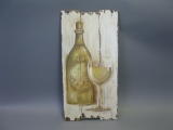 Vintage Holzbild Wandbild Wein 60cm x 30cm