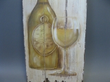 Vintage Holzbild Wandbild Wein 60cm x 30cm