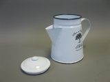 Emaille Kaffeekanne in Weiß mit abnehmbaren Deckel 18 cm