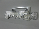 Silberne Garderobe Nostalgie Auto Oldtimer aus poliertem Aluminium 44cm