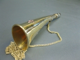 Messing Nebelhorn Posthorn Tröte 23 cm mit Kette Brass Horn