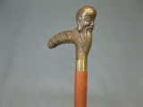 Bronze Gehstock asiatisch Mönch Holz Spazierstock Edelholz 97 cm Walking Stick