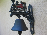 Große Glocke Türglocke rustikal Door Bell Gusseisen Lok rot