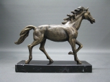 Pferd Statue auf Marmorsockel 23 cm 1,7 Kg Bronze farben Schreibtischobjekt