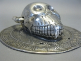 Türklopfer Skull Totenkopf Schädel versilbert 15cm 0,45Kg Gothic Magie