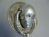 Türklopfer Skull Totenkopf Schädel versilbert 15cm 0,45Kg Gothic Magie