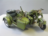 Blechmodell Militär Motorrad Blech Spielzeug 35cm Seitenwagenmaschine Gespann      EUR 75,00