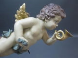 Schwebeengel Engel Putto 45 cm Deko Figur Engel mit Horn