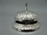 Glocke Rezeptionsglocke Tischglocke Glocke Metall silbern 11 cm