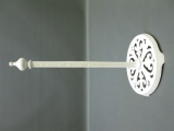 Rustikaler Küchenrollenständer WC Rollenhalter Gusseisen Landhaus 32 cm weiß