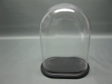 Glasdom Glasglocke Glassturz mit Sockel 42 cm hoch x 32 cm x 21 cm Uhrensturz